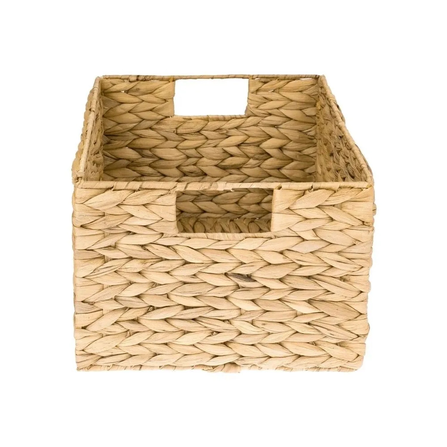 HMF 37241 Aufbewahrungskorb Faltbarer Korb Geflochten Wasserhyazinthe Seegras 36 x 28 x 20 cm