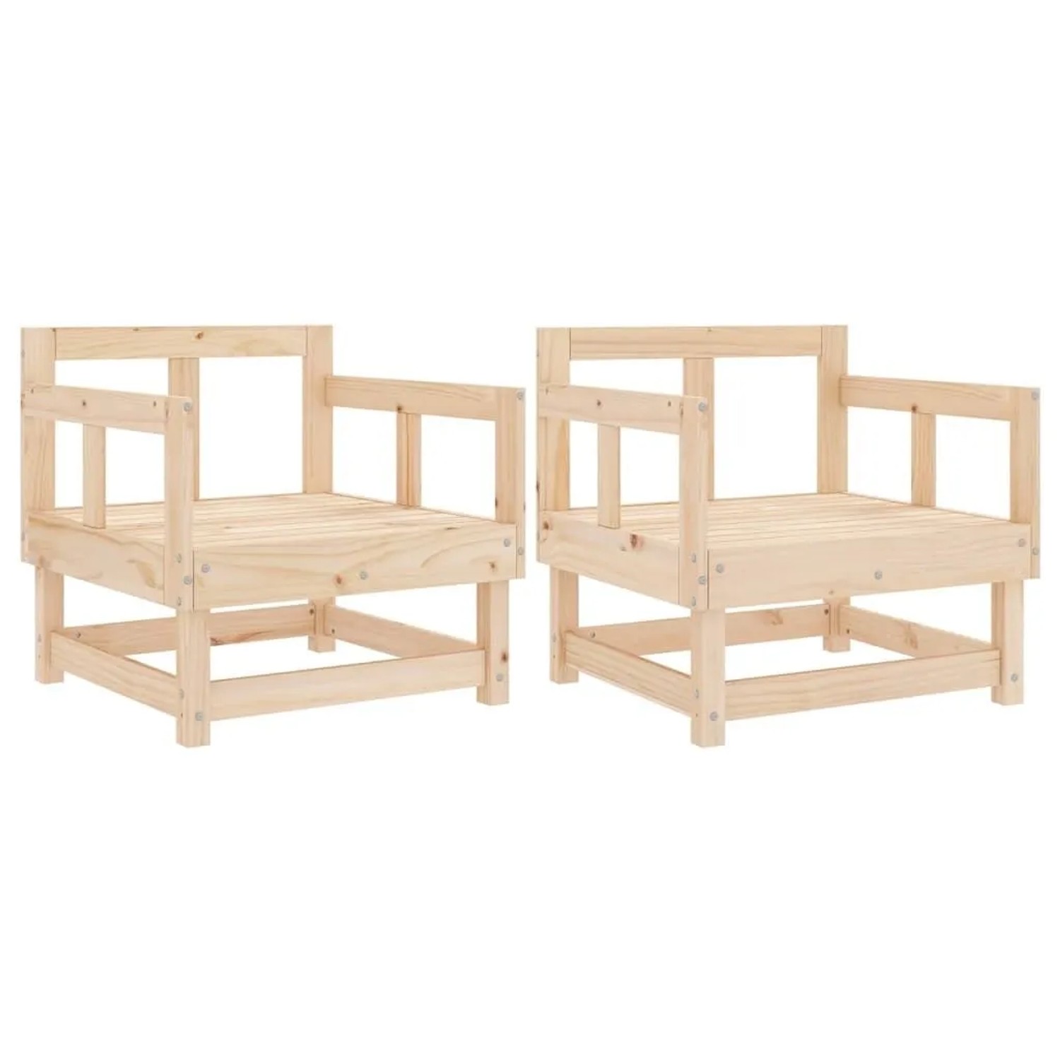vidaXL Gartenstühle 2 Stk Massivholz Kiefer 825387