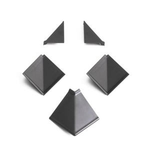 Kaindl Zubehörset Wandanschlussleiste, 5-teilig, Anthrazit für Arbeitsplatten.