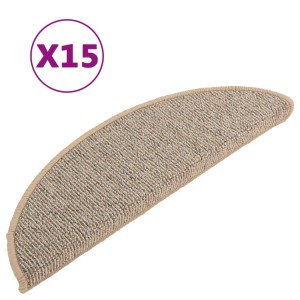 Braune VidaXL Stufenmatte, 56x17cm, 15er Set. Treppenschutz und Trittschalldämmung.