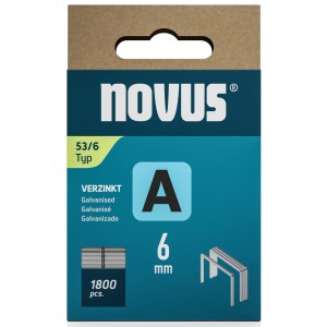 Novus Feindrahtklammern A 53, 6 mm, 1800 Stück, verzinkt. Geeignet für Handtacker.