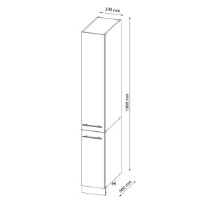 Vicco Apothekerschrank Fame-Line, anthrazit/weiß, 30cm, mit Maßangaben. Küchenschrank für Medikamente.