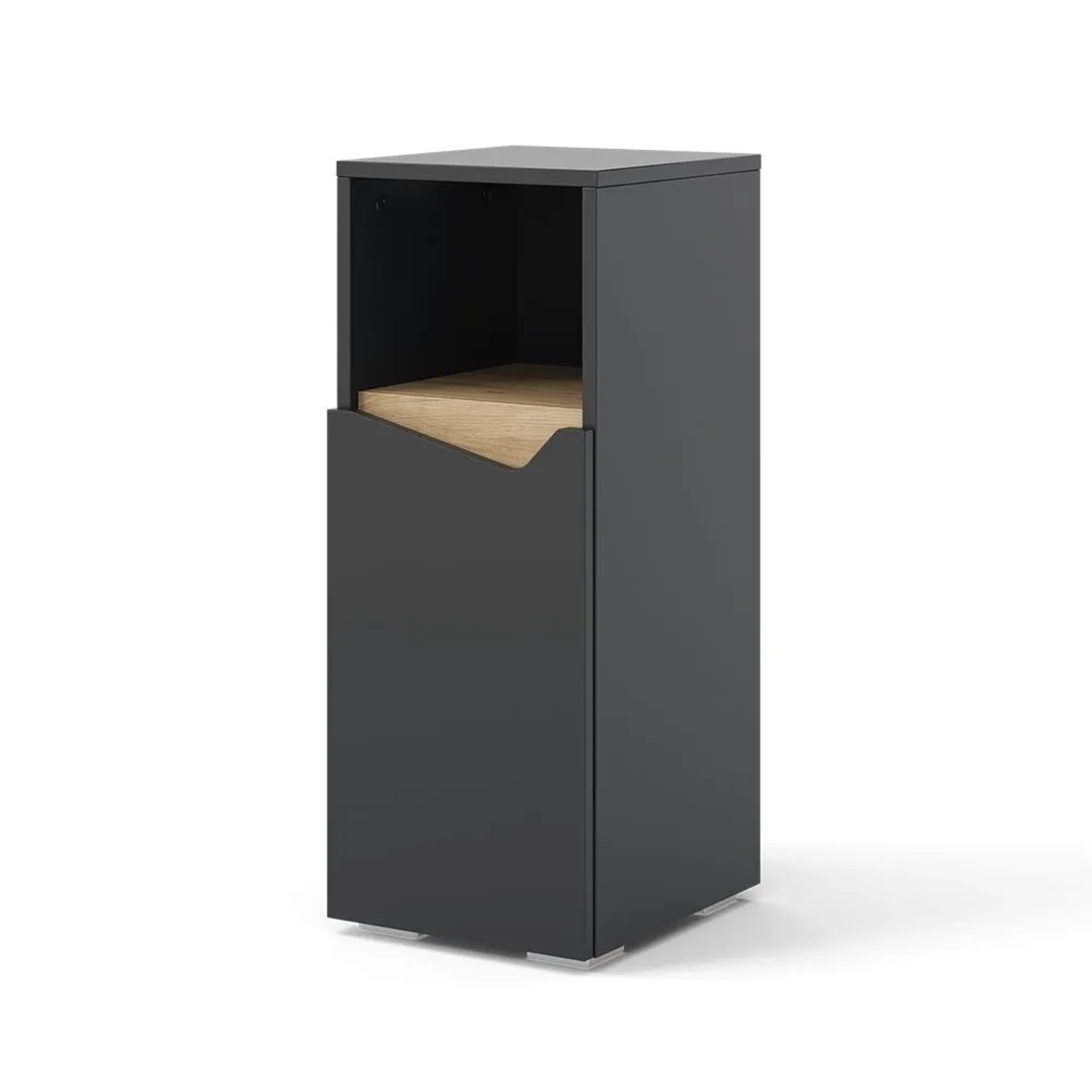 Vicco Midischrank Marelle Anthrazit 30 x 75 mit Tür und Offenem Fach