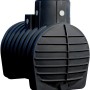 Schwarze 4rain Retentionszisterne Mono Plus 4000 l für Regenwassernutzung und -rückhaltung.