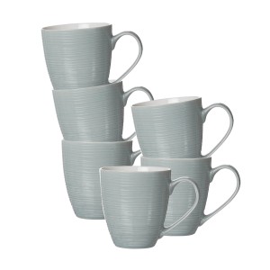 6er Set Ritzenhoff & Breker Suomi Jumbobecher in Graublau, 550ml, Geschirr.
