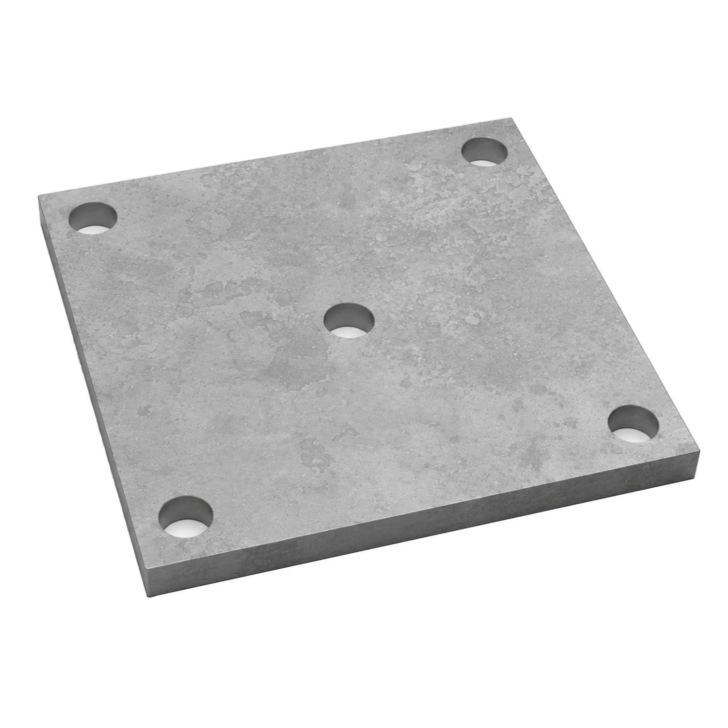 SOTECH Anschweißplatte 130 x 130 x 8 mm Stahl Q235 Schwarz Unbehandelt 5 Befestigungslöcher Ø13 mm