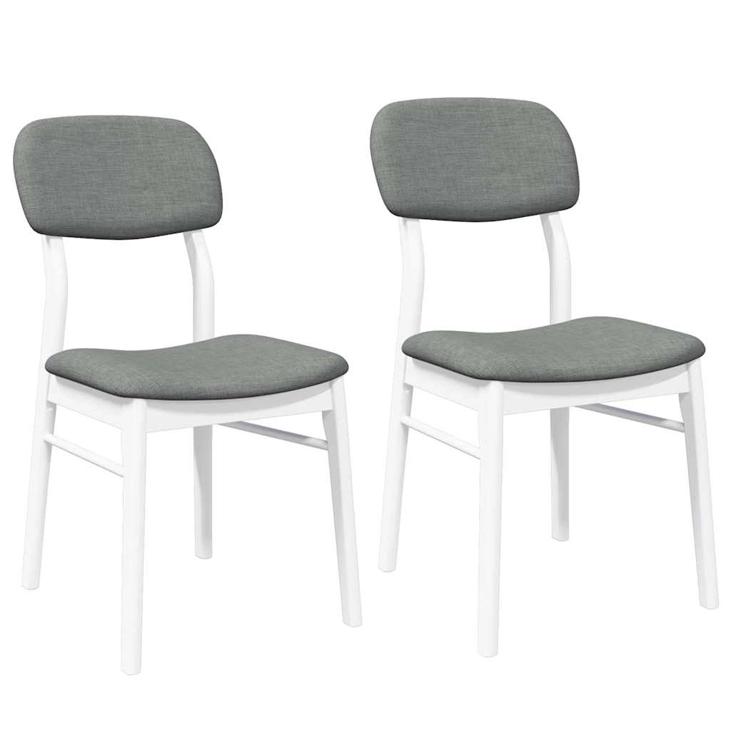 vidaXL Esszimmerstühle mit Kissen 2 Stk Weiß Massivholz Gummibaum 4102526 günstig online kaufen