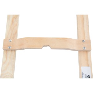 Detailansicht der Krause Dachleiter aus Holz mit Sprossenbefestigung.