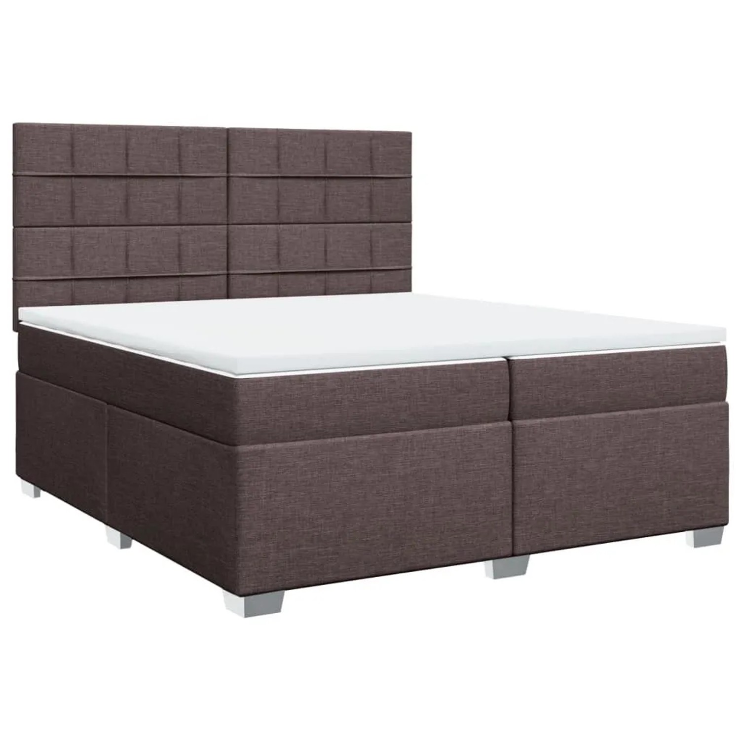 vidaXL Boxspringbett mit Matratze Dunkelbraun 200x200 cm Stoff 3292898