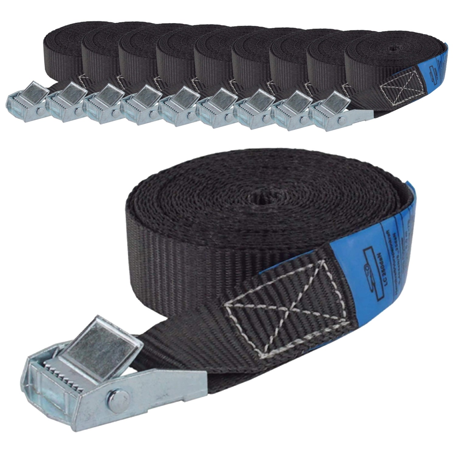 TRUTZHOLM 10x Spanngurt Klemmschloss Auto 1 Teilig 4m 250 kg Schwarz