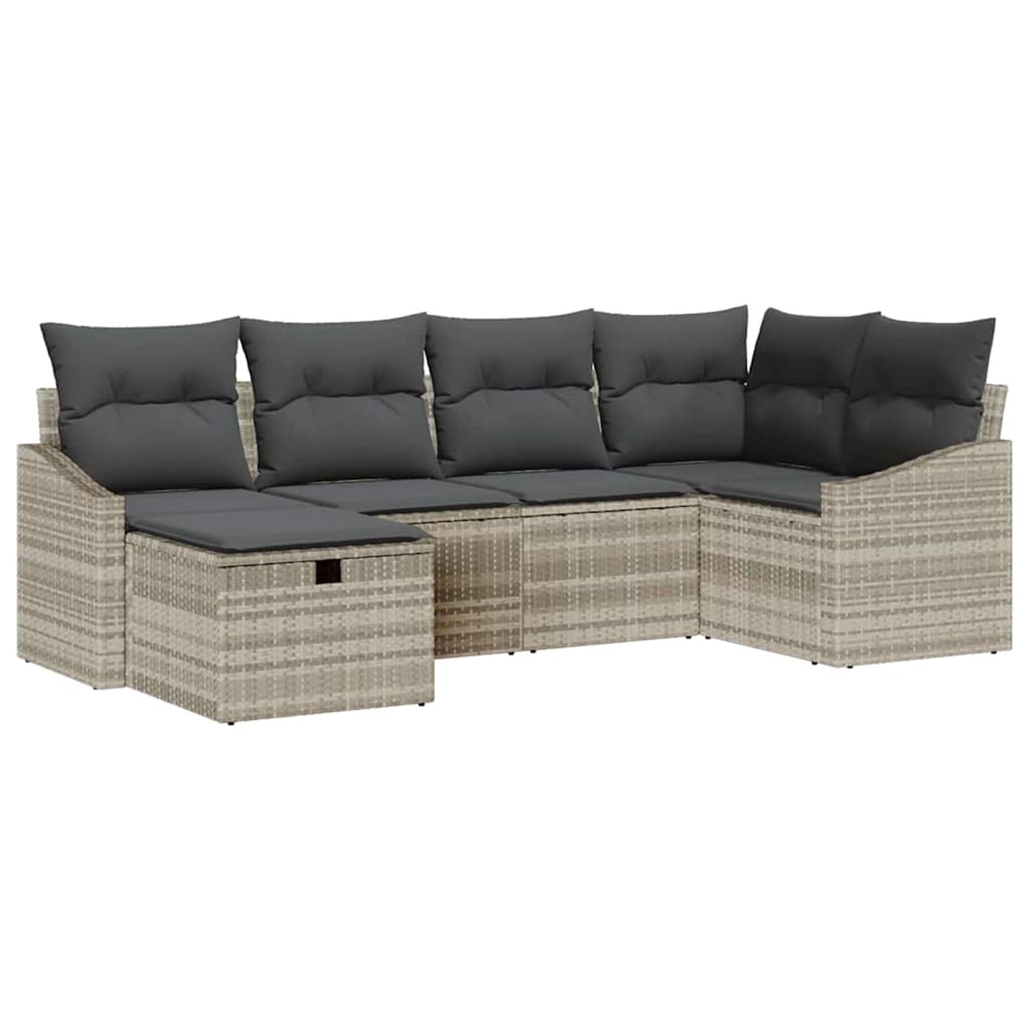 vidaXL Garten-Sofa-Set mit Kissen mit Speicher 6-Tlg Beige Grau 3359281 günstig online kaufen