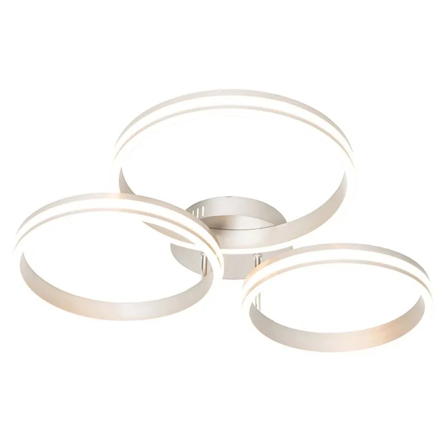 QAZQA Deckenleuchte Stahl inkl  LED 3 Stufen Dimmbar 3 Licht Navara