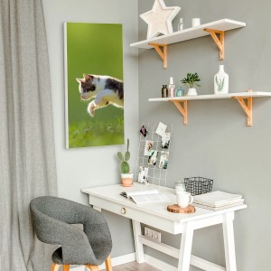 Banjado Magnettafel 37x78cm mit Katzenmotiv als Wanddekoration im Büro.