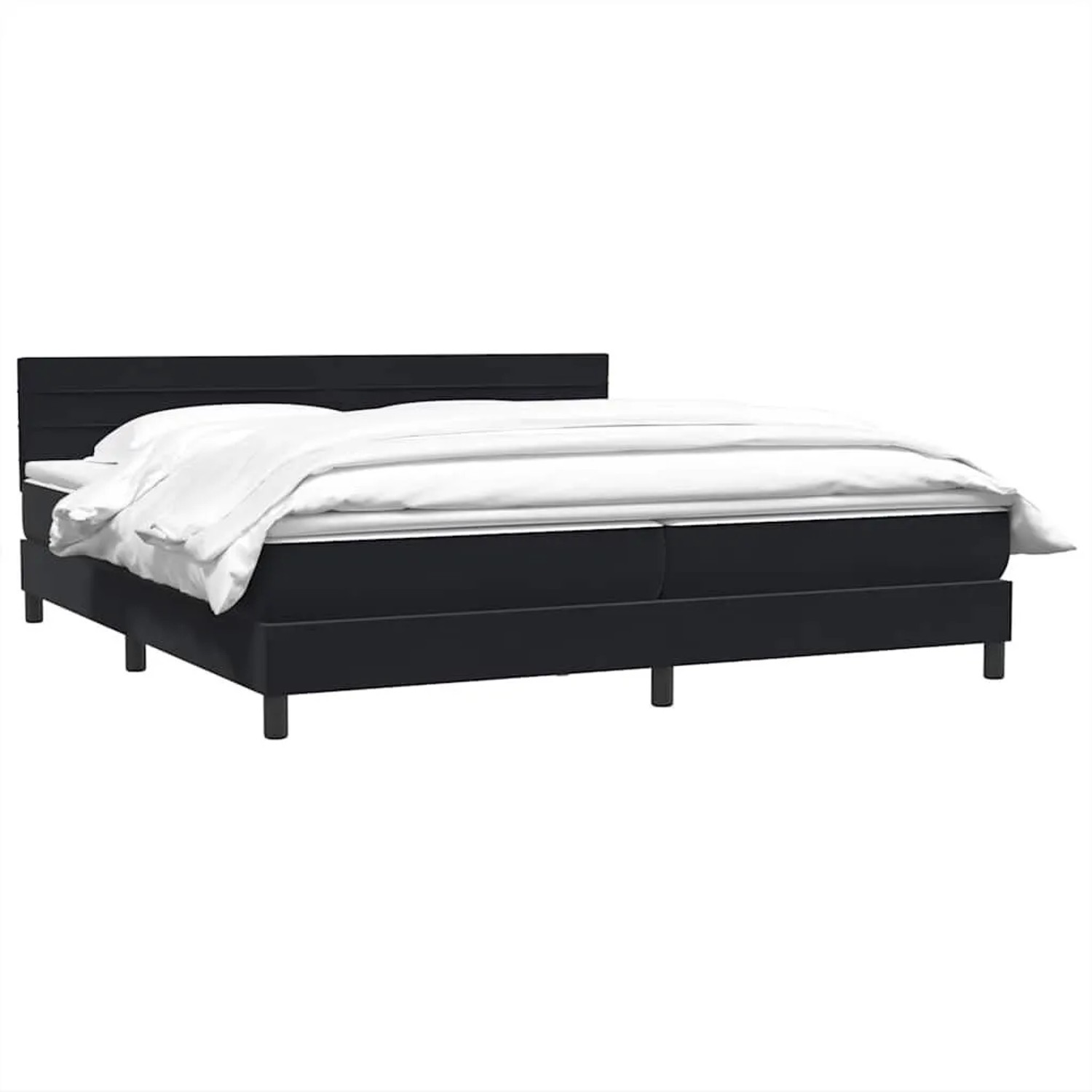 vidaXL Boxspringbett mit Matratze Schwarz 180x210 cm Samt 3316319 günstig online kaufen