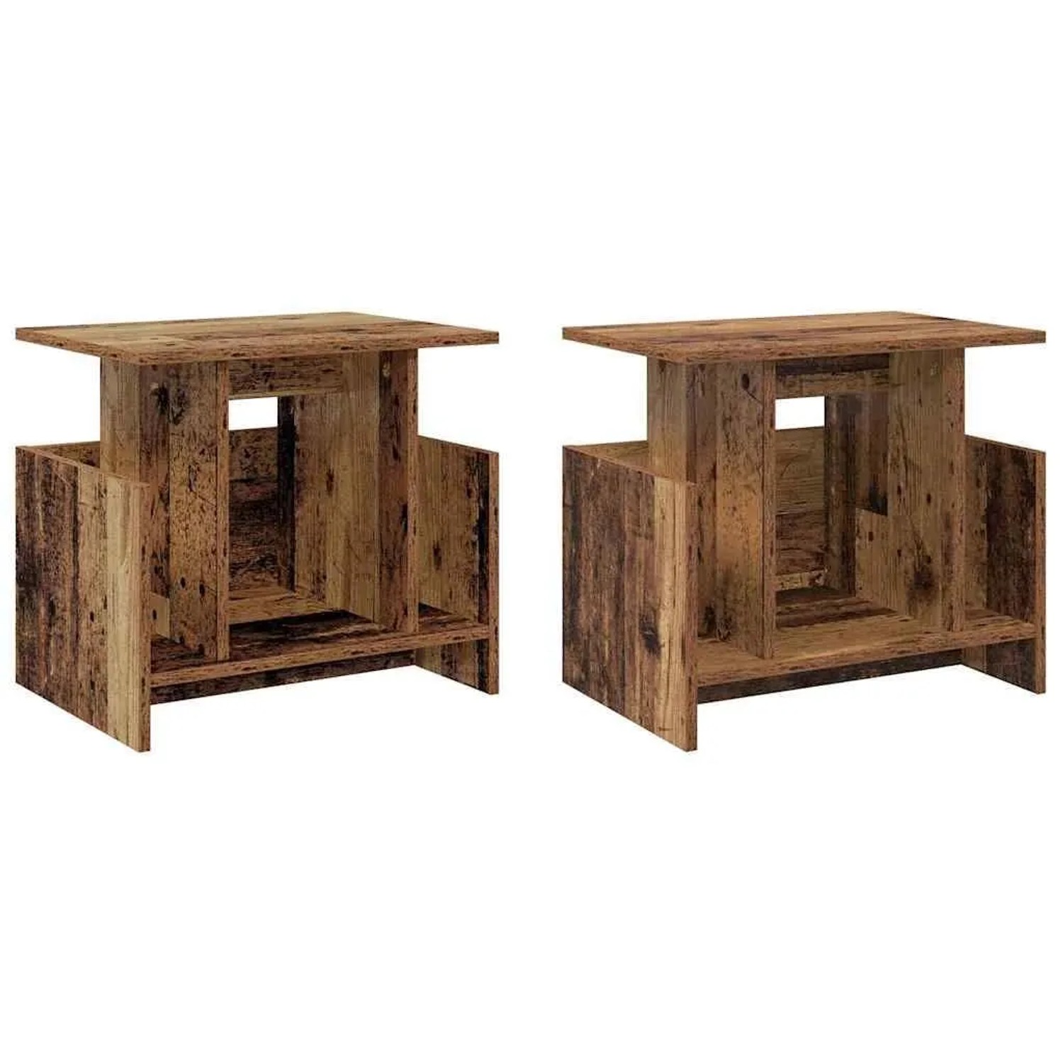 vidaXL TV-Ständer 2 Stk Altholz 50 x 35 x 45 cm Holzwerkstoff 891013