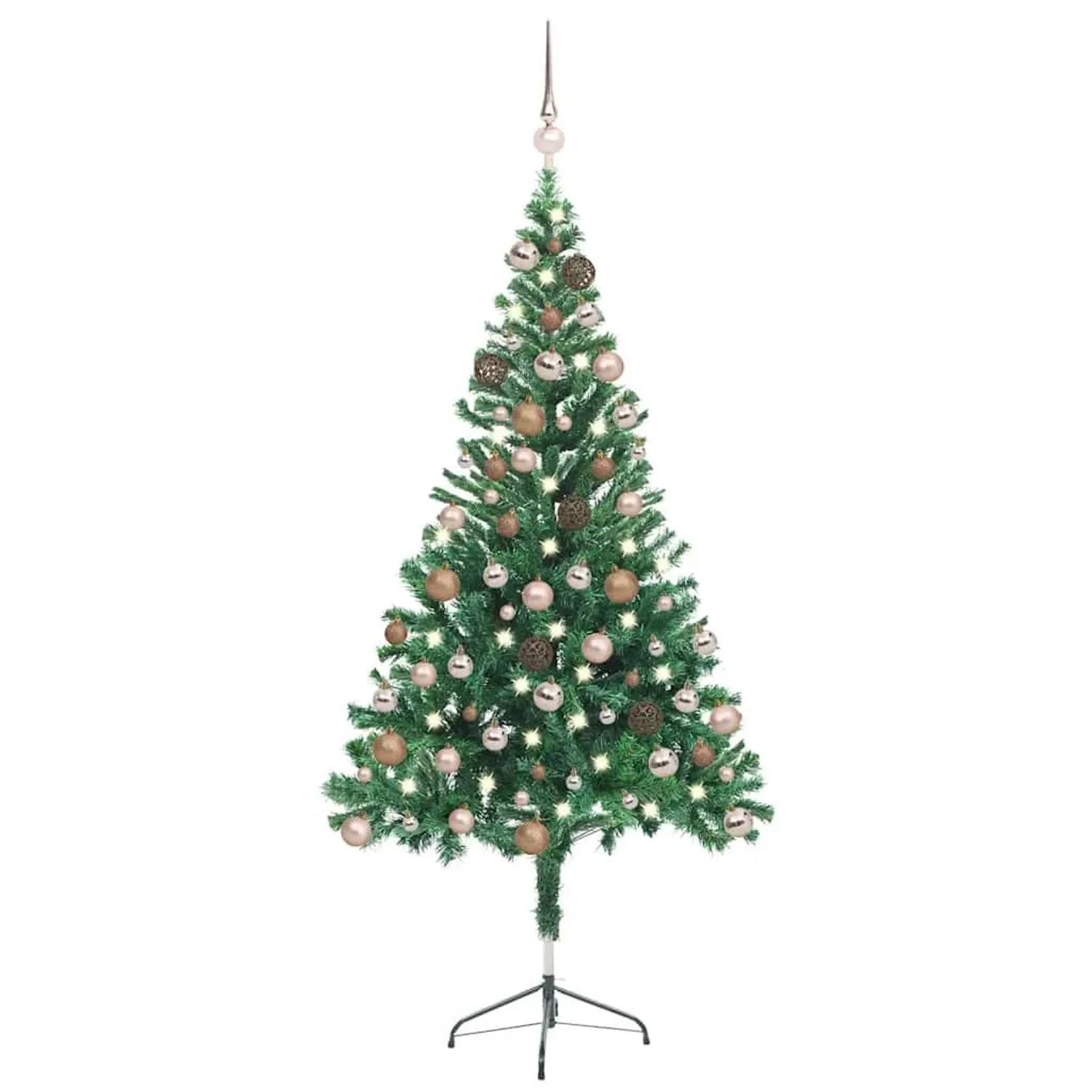 vidaXL Künstlicher Weihnachtsbaum Beleuchtung Kugeln 150cm 380 Zweige 3077574