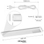 2er Set flache LED Unterbauleuchte (40cm) aus Aluminium, warmweißes Licht, mit Schalter für Küchenbeleuchtung.