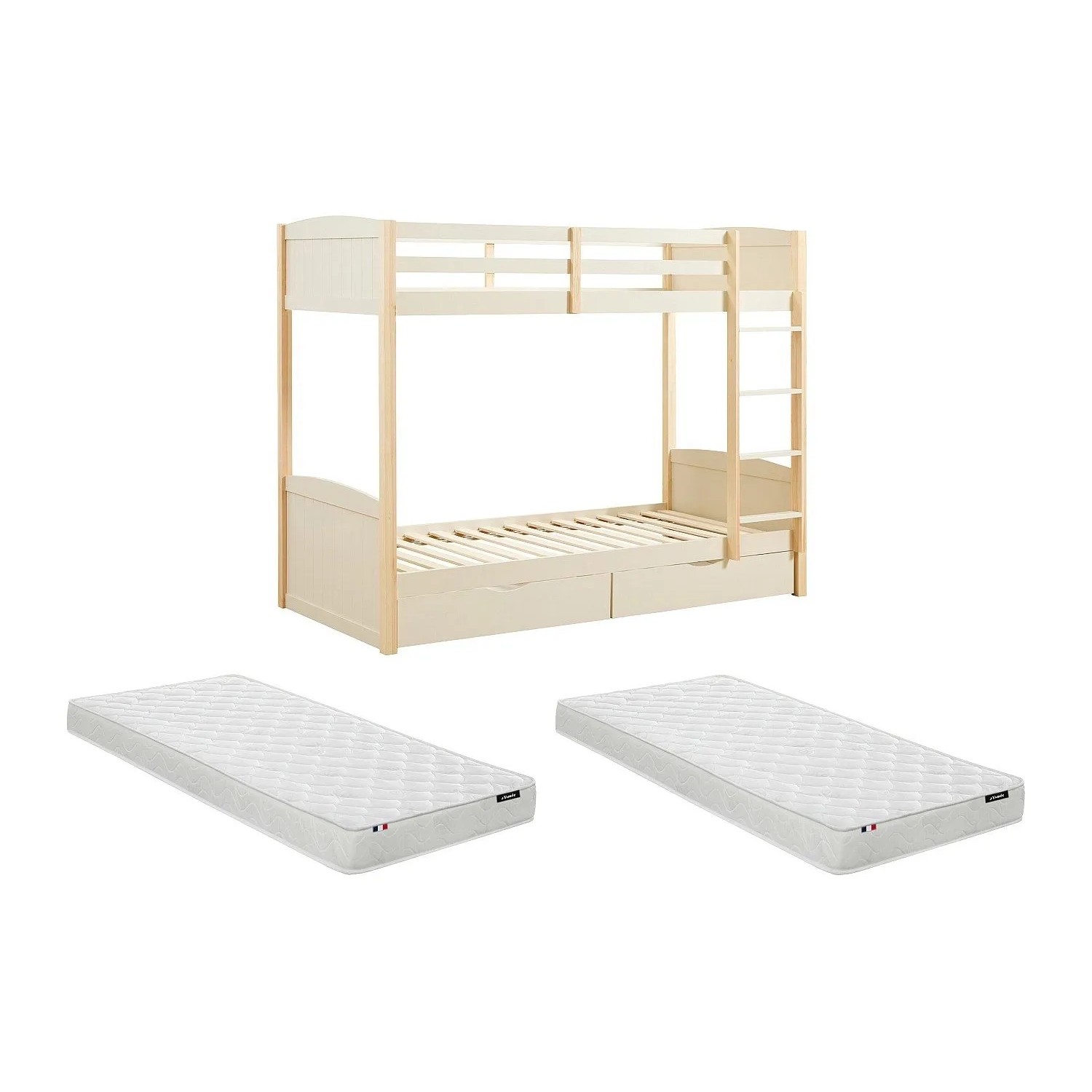 Vente-unique Etagenbett Limodara Beige 208 cm