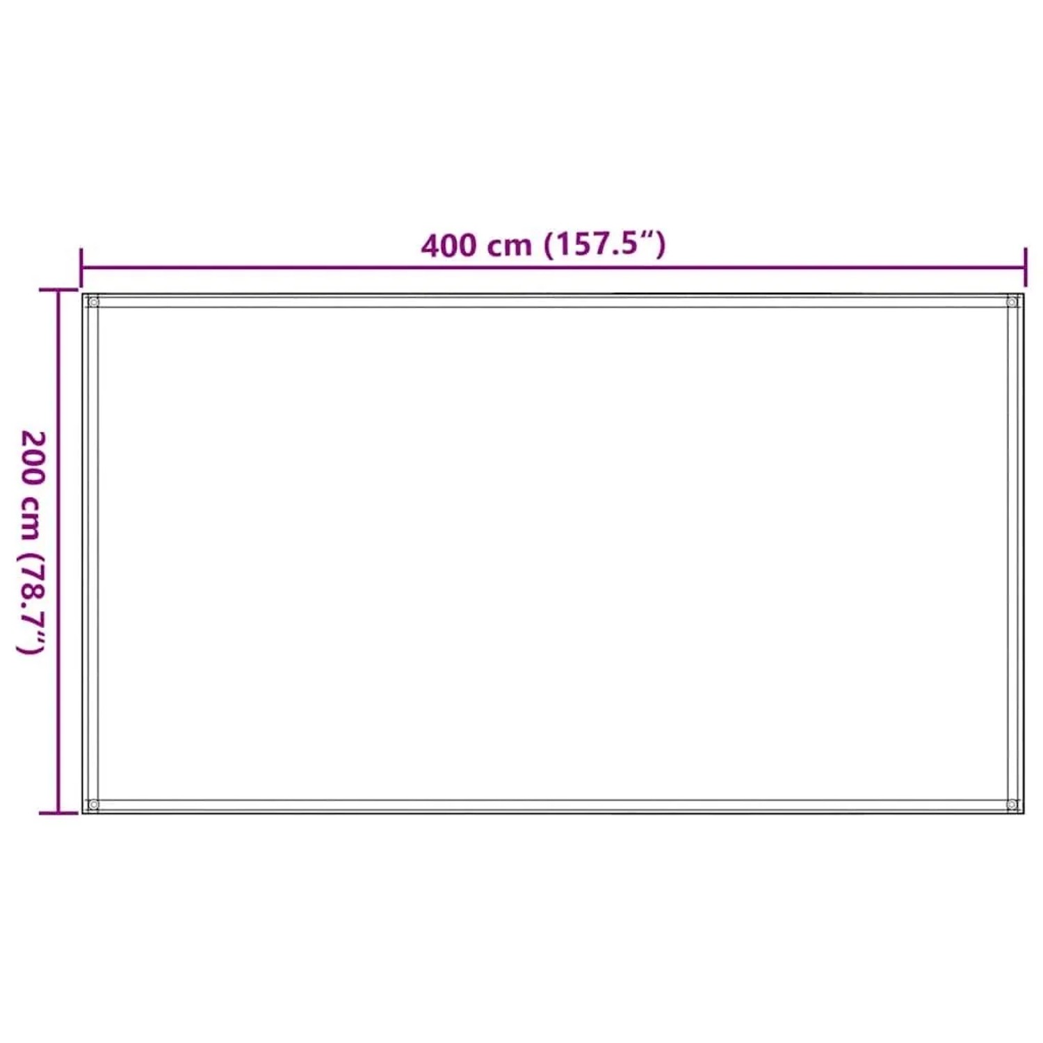 vidaXL Zeltteppich 200x400 cm Anthrazit. Abmessungen des Campingteppichs: 200 cm Breite, 400 cm Länge.