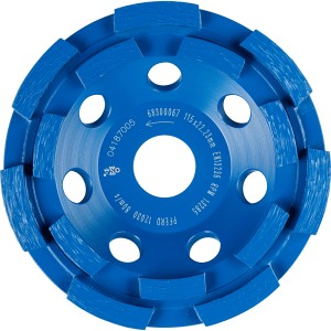 Blauer Diamant-Schleiftopf von Pferd, 115 mm, für Winkelschleifer, ideal für Beton, Stein und Estrich.