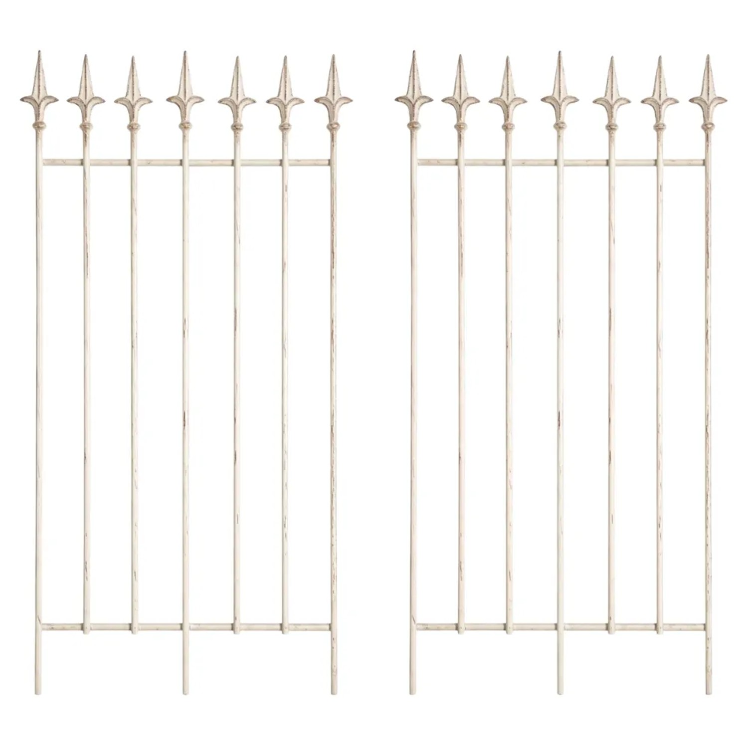 DELUKE Rankgitter FREYA 2er Set 50x0,7x100cm Metall Antik-Creme Rankhilfe Kletterpflanzen Gartendekoration