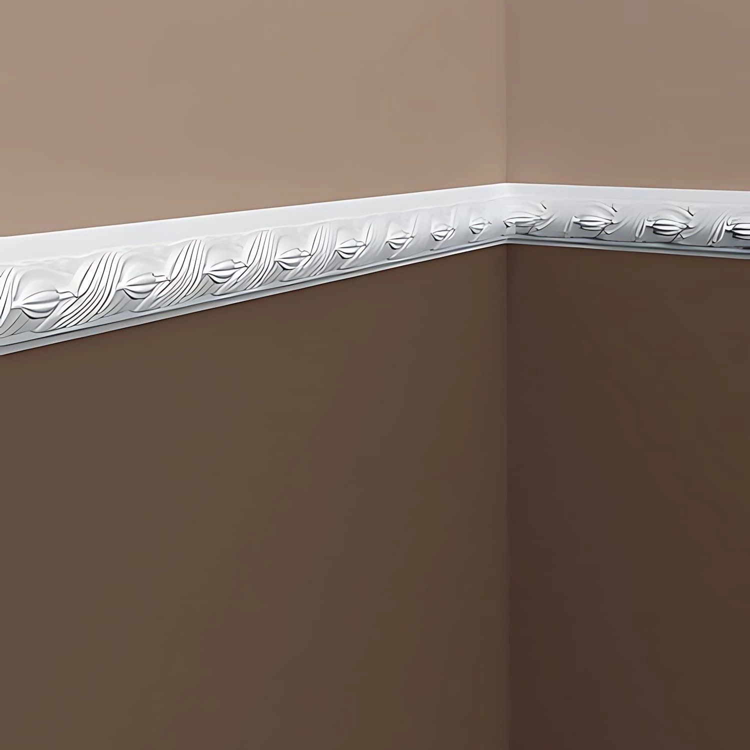 PROFHOME 151348 Wand- und Friesleiste Stuckleiste Zierleiste Wandleiste 2 m 200 cm x 2,5 cm x 4,9 cm Weiß