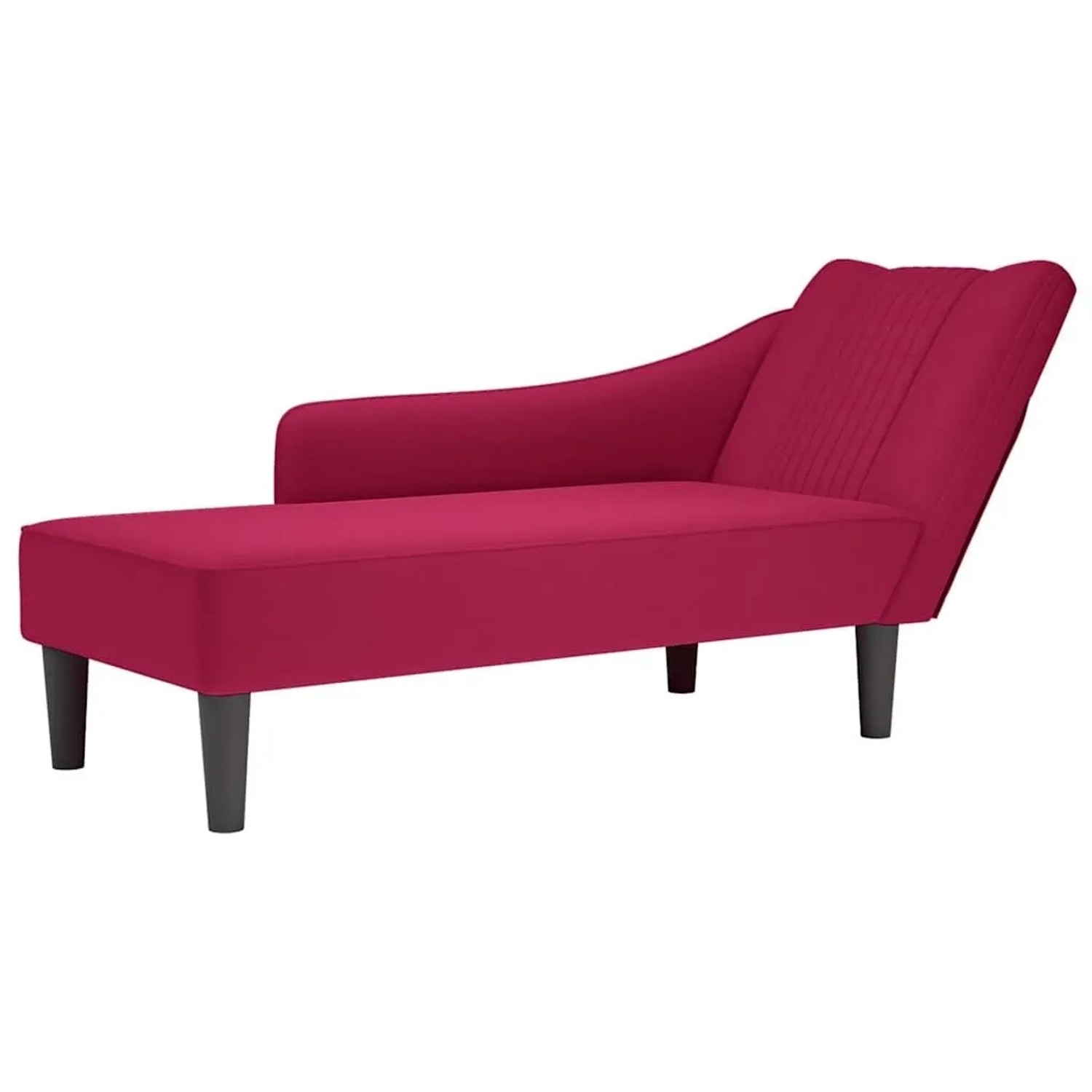 vidaXL Chaiselongue mit Rechter Armlehne Weinrot Samt 4009796