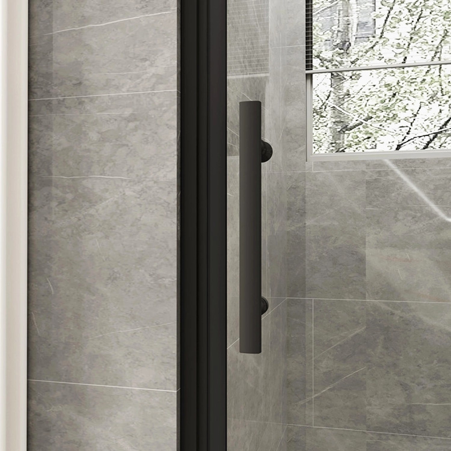 Duschparadies Duschtür Nischentür Falttür 76x185cm,Schwarz,6mm Nano Glas Dusche_9