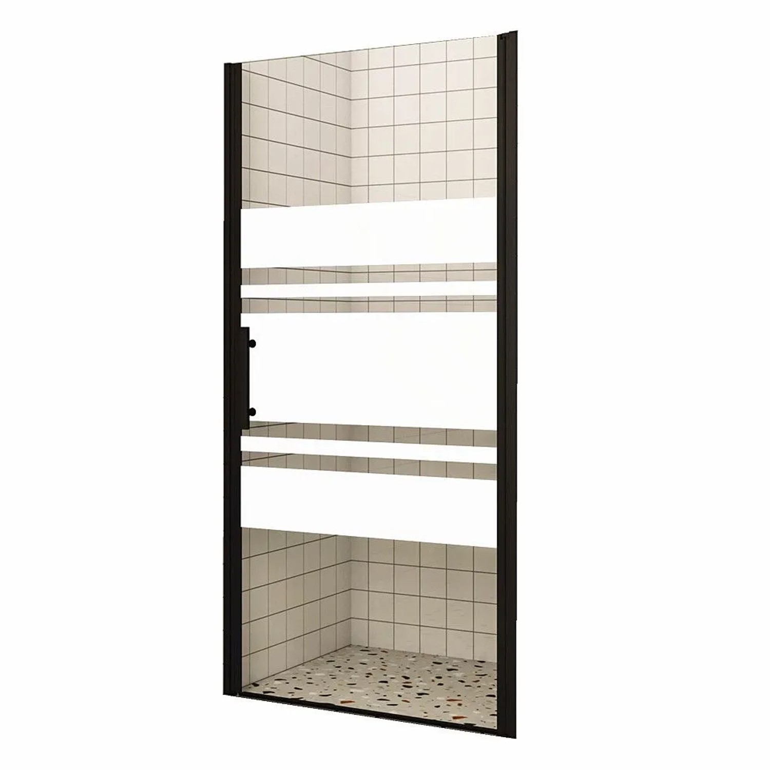 Duschparadies Duschtür Drehtür 70 x 195cm Nischentür 6mm Nano Glas Schwarz Rechts