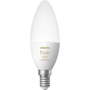 Philips Hue E14 LED-Lampe, White Ambiance, Kerzenform, 470 lm, 1er-Pack.