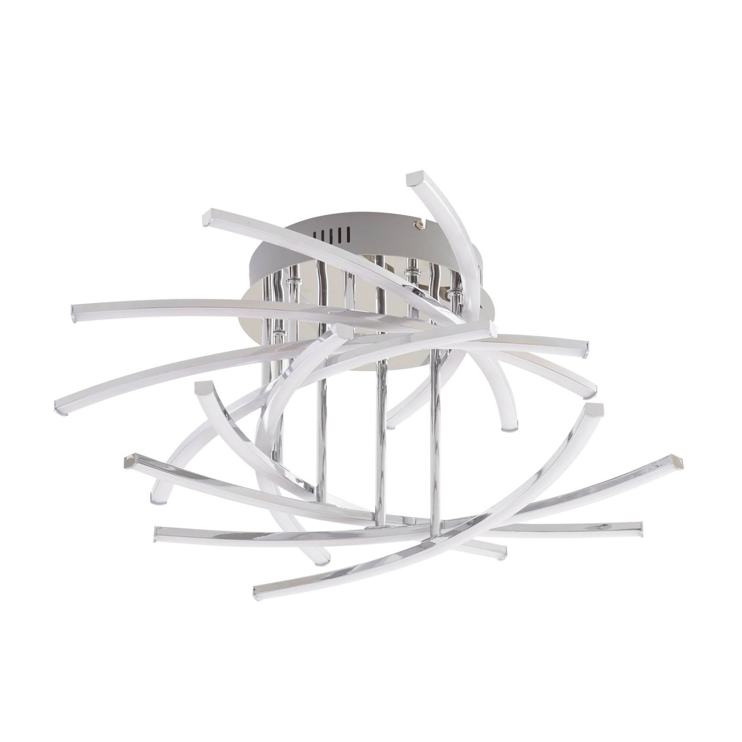 Lindby LED Deckenleuchte Flakira 10008795 Dimmbar Modern in Chrom aus Aluminium 1-flammig Wohnzimmerleuchte