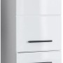 Weißer Trendteam Bad-Hochschrank Skin Bad, 30 cm breit, mit Schubladen und Fächern für Badutensilien.