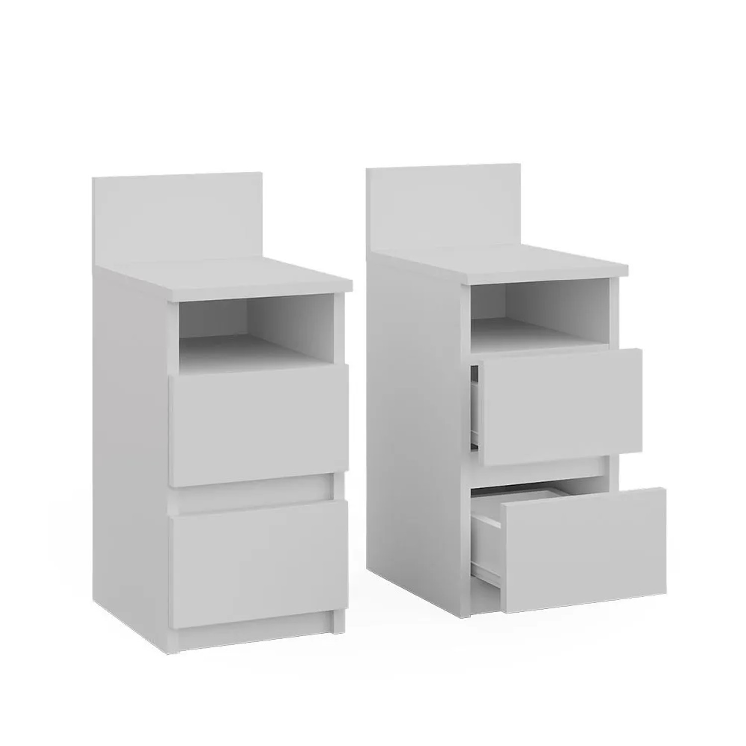Vicco Nachttisch Monty Weiß 25 x 59 2er Set