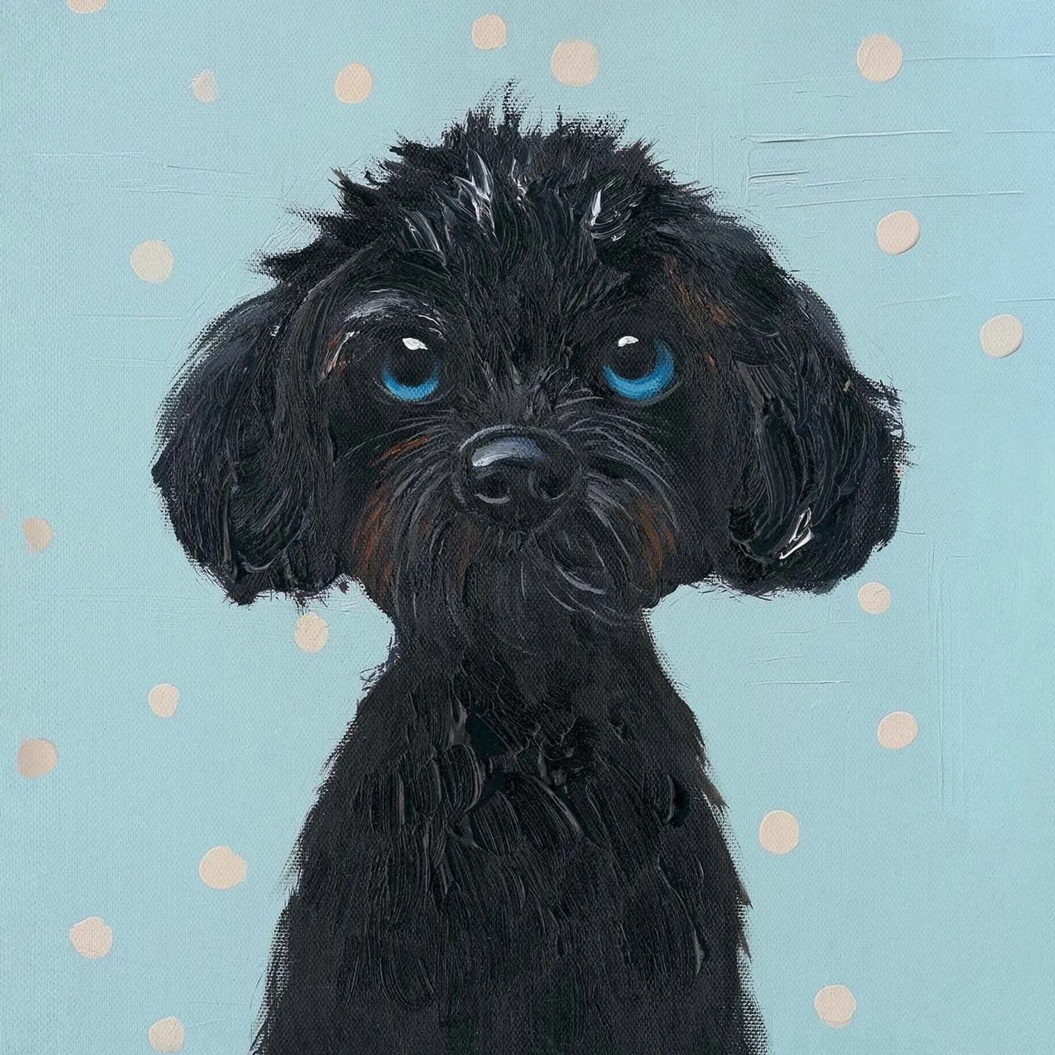 Art Universe Leinwandbild Black Puppy 40 x 40 cm