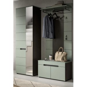 Inn.Furn Garderoben-Set 3-teilig in Salbei und Grau 160 cm Cooper