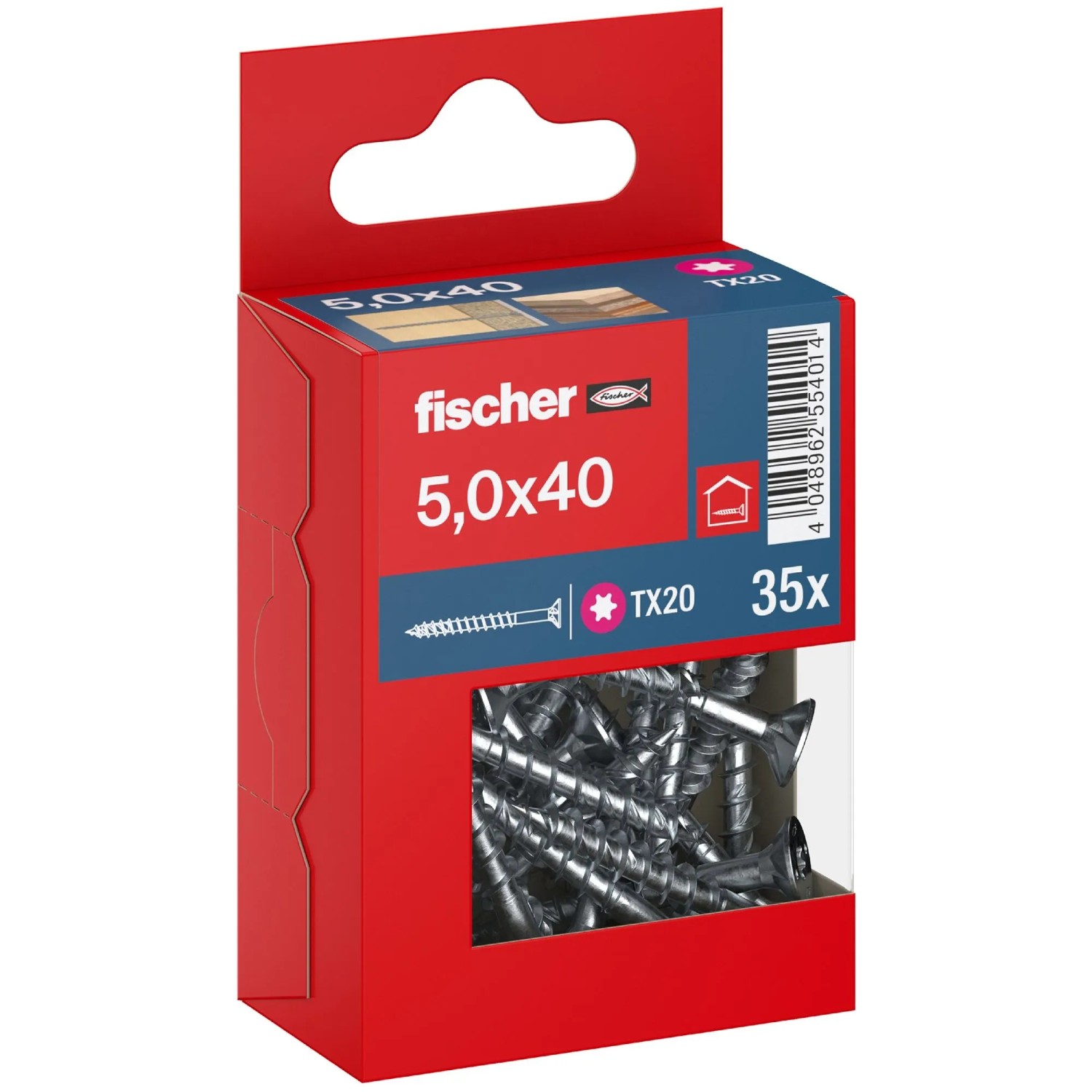 Fischer Schraube PowerFast FPF II CTP BC SK TX TG Ø 5 mm x 40 mm Silber 35 Stück