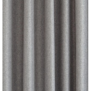 Blickdichter, hellgrauer Fenstervorhang „Allen Kiesel“ mit verdeckten Schlaufen.