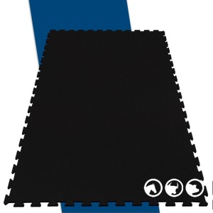Schwarze KARAT Stallmatte Pontiac aus Gummi mit Interlocking System, 122x182 cm.