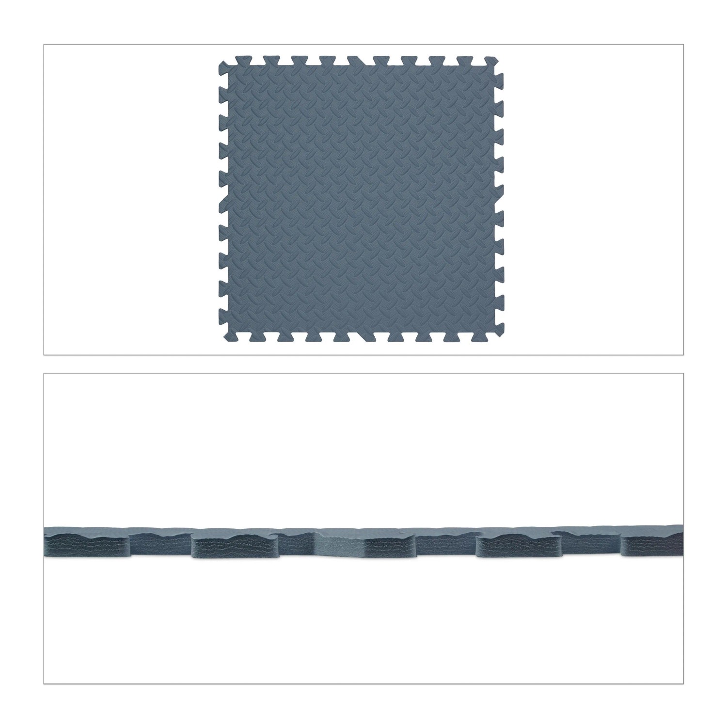 Relaxdays Bodenschutzmatte EVA Grau 8er Set BPA-frei 60 cm x 60 cm