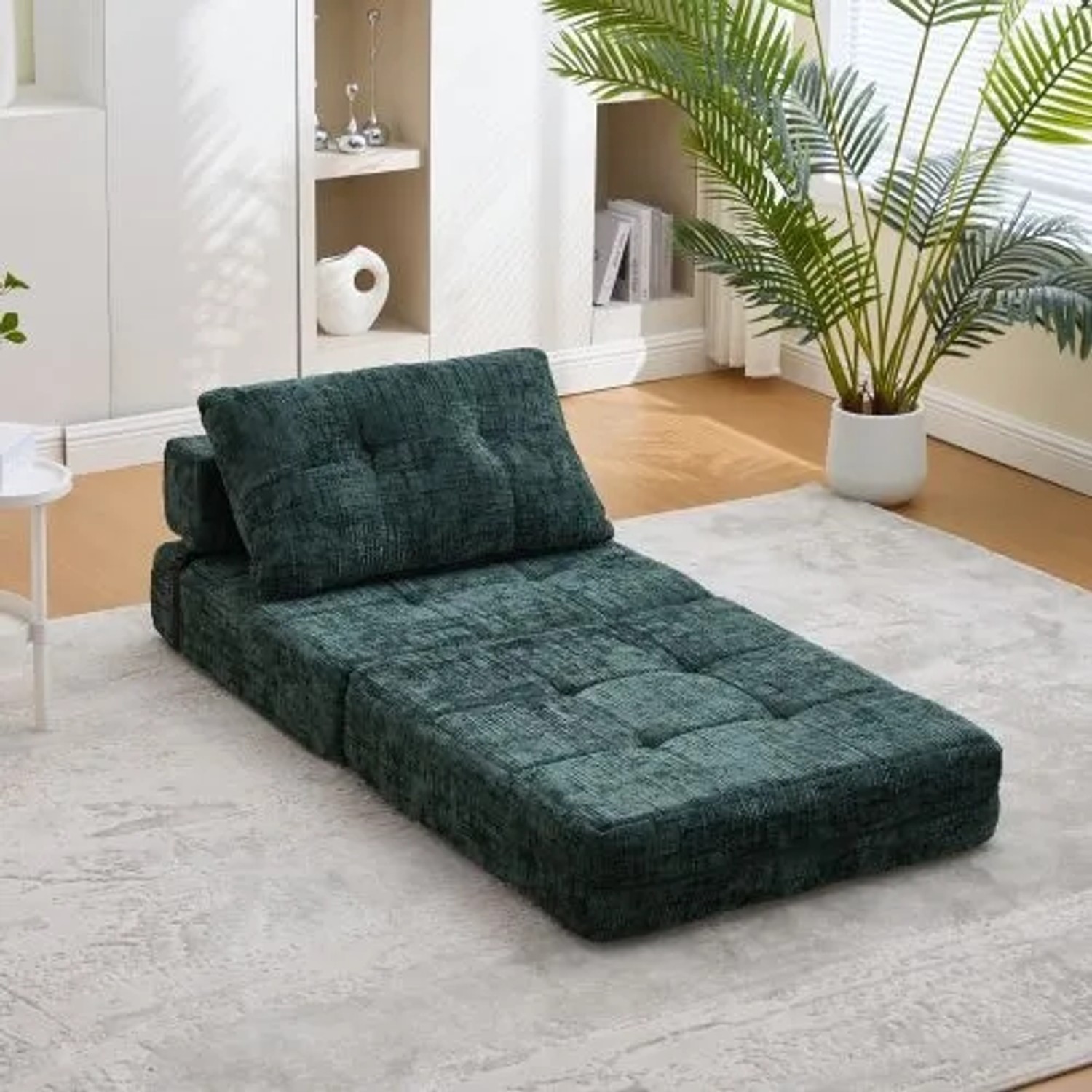 PXloue Klappbares Schlafsofa 79x79 cm mit Kissen 79x180 cm Liegefläche für Wohnzimmer Schlafzimmerg Grün