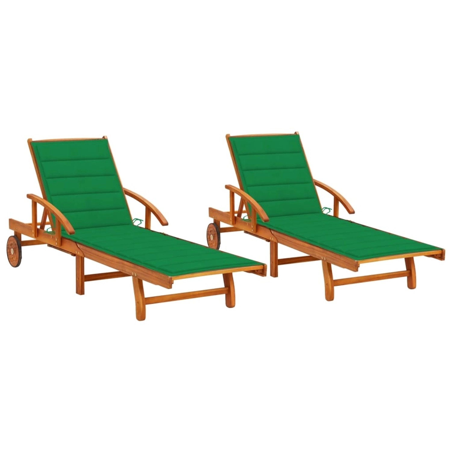 vidaXL Sonnenliegen 2 Stk mit Auflagen Massivholz Akazie 3077335