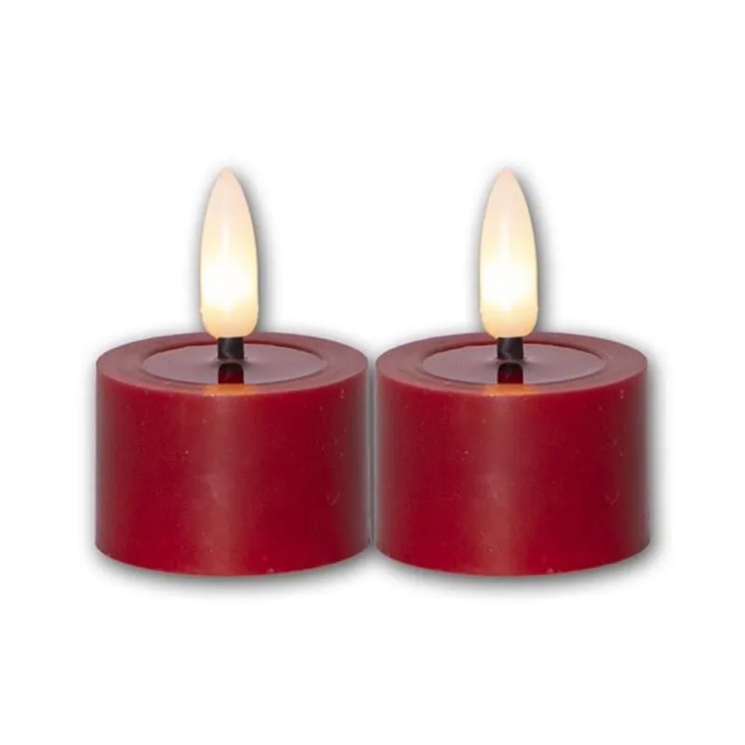 Star Trading LED Teelicht FLAMME FLOW M Rot Timer 2er Set