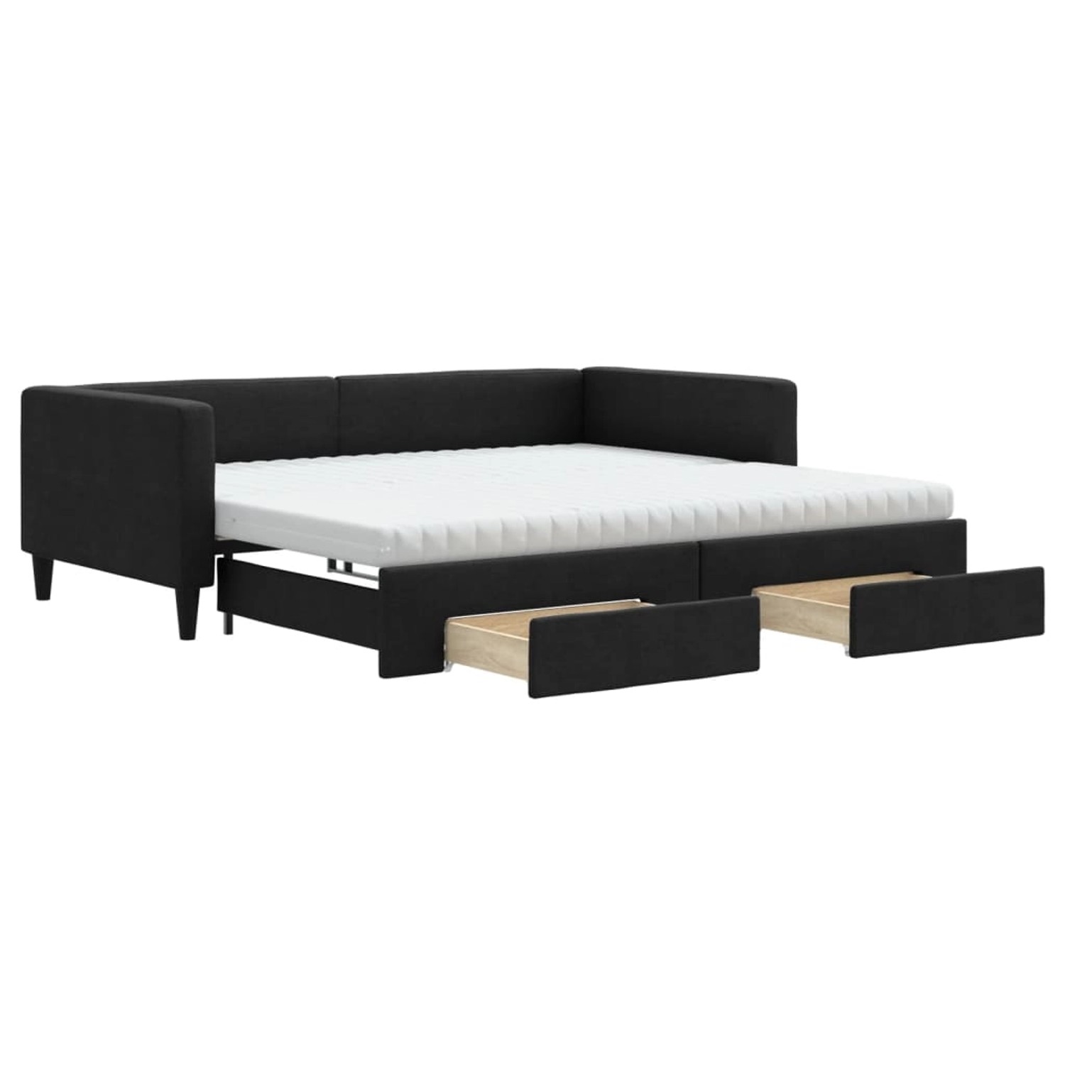 vidaXL Tagesbett Ausziehbar mit Schubladen Schwarz 100x200 cm Stoff1883313 günstig online kaufen