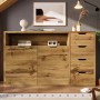 Modernes Sideboard Eiche mit 4 Schubladen, offenem Fach und Schranktüren. Wohnzimmerschrank.