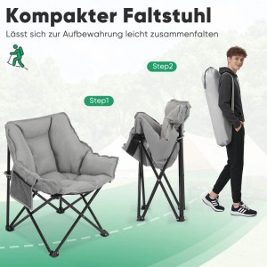 Sekey Faltbarer Campingstuhl Gepolstert bis 130 KG