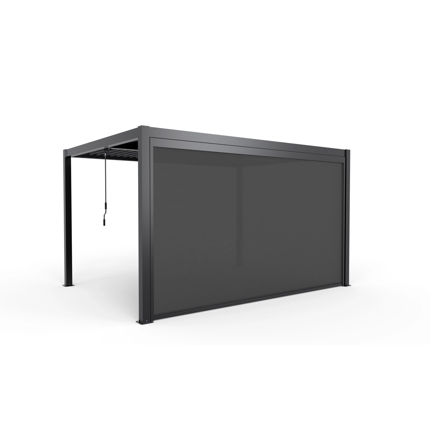 Ximax Seitenmarkise, 400 cm, Dunkelgrau, für Pergola. Wind- und Sichtschutz.