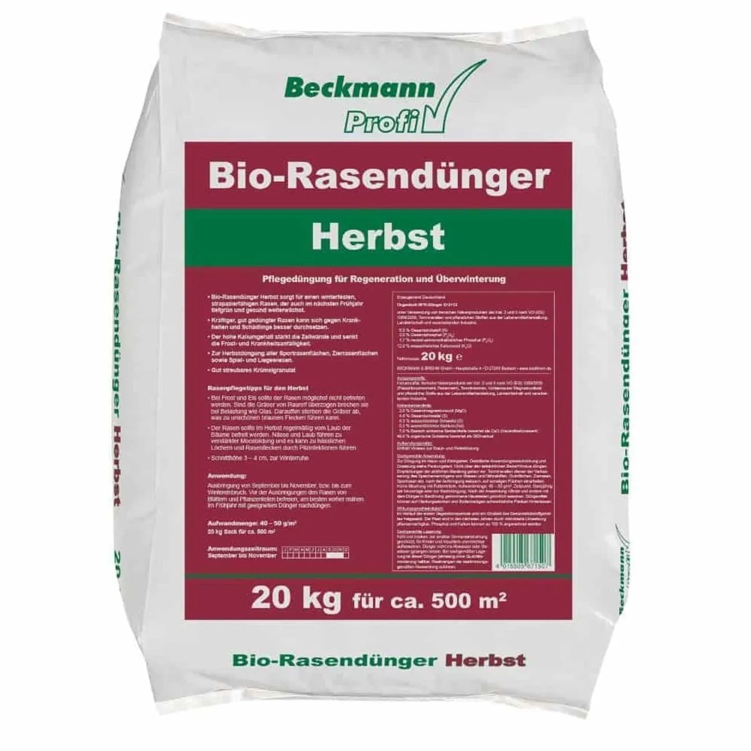 Beckmann&Brehm Rasendünger Herbst 20 kg für 500 m²