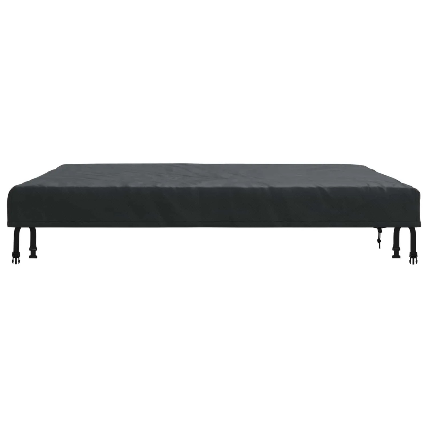 Schwarze vidaXL Tischabdeckung aus wasserfestem Stoff, quadratisch, mit Befestigungsgurten.