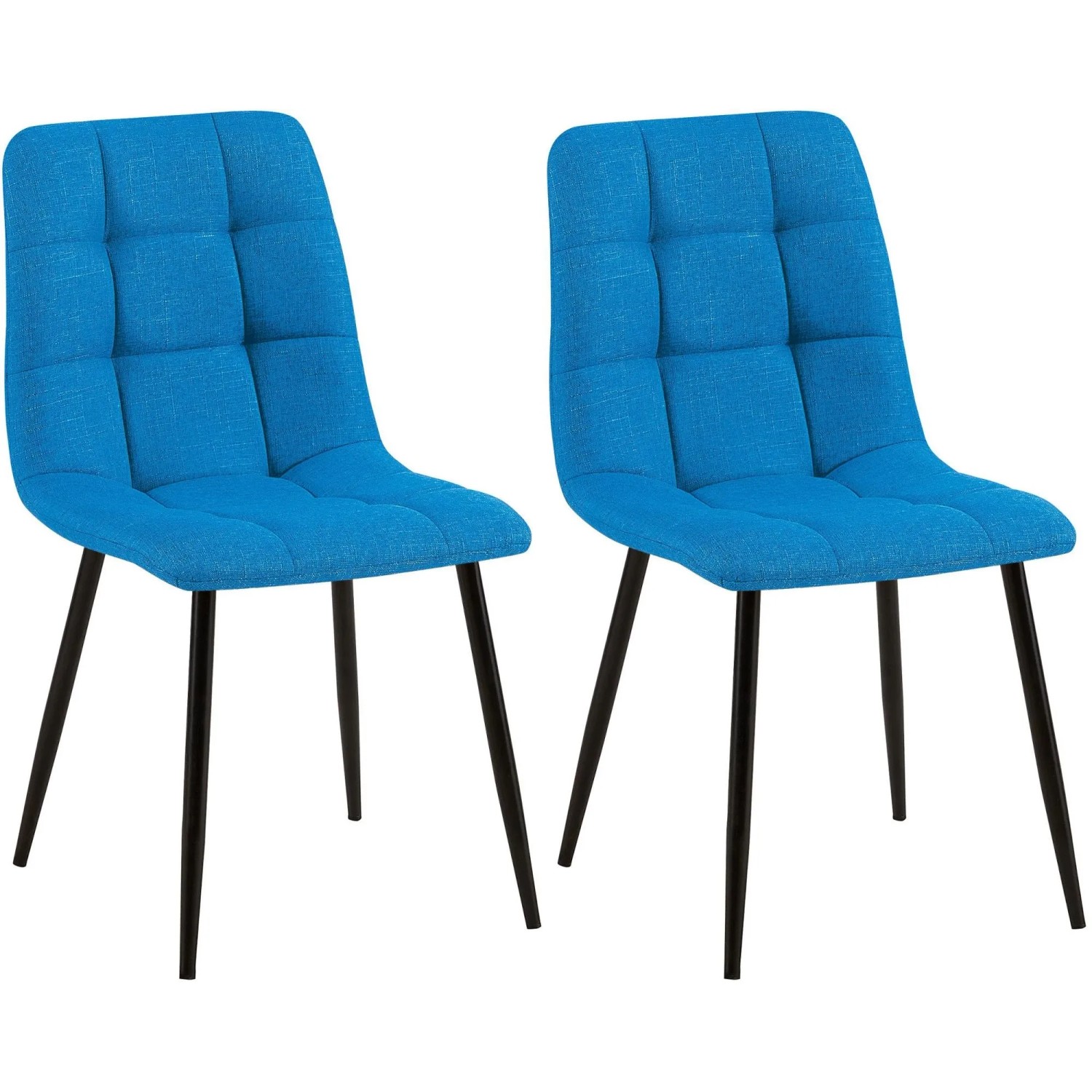 DELUKE 2er Set Esszimmerstuhl FIGAD Stoff Hellblau 45x55x84cm Essstühle Esszimmerstühle Küchenstühle Wohnzimmerstühle