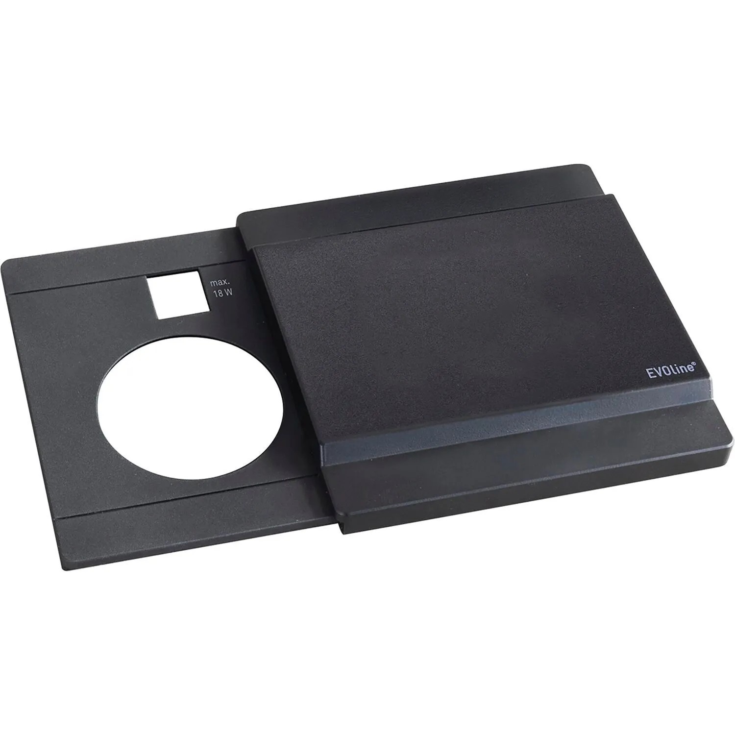 Evoline Hide Schiebedeckel für Circle80 Einbausteckdose mm  Schwarz